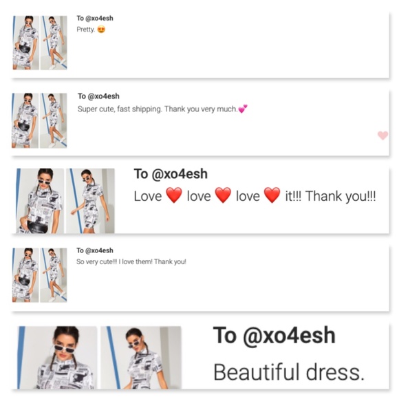 Newspaper Print Slim Mini Dress White and Black - Picture 7 of 8